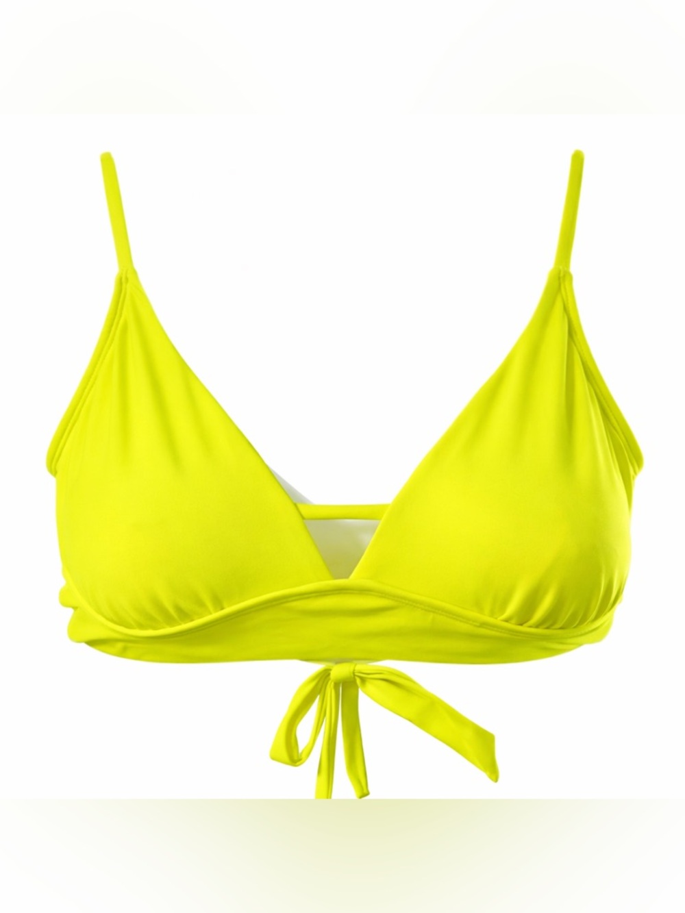 No Boundaries Neon Yellow Triangle Tie-Back Swim Top | SIZE MEDIUM